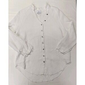 Urban Daizy White Buttoned Up Shirt 100% Cotton Women's Size M.  (1426)